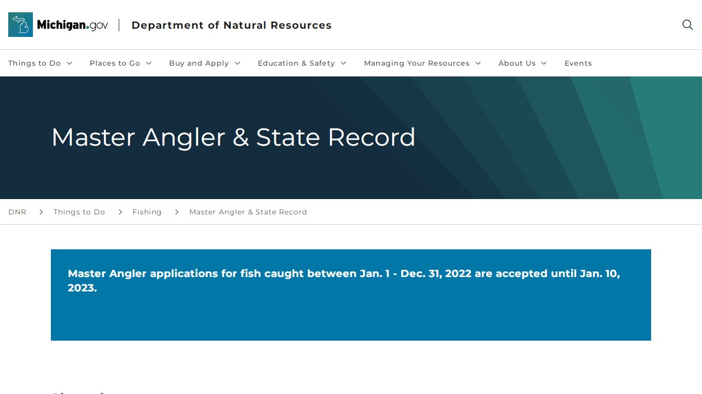 Master Angler & State Record - Michigan
