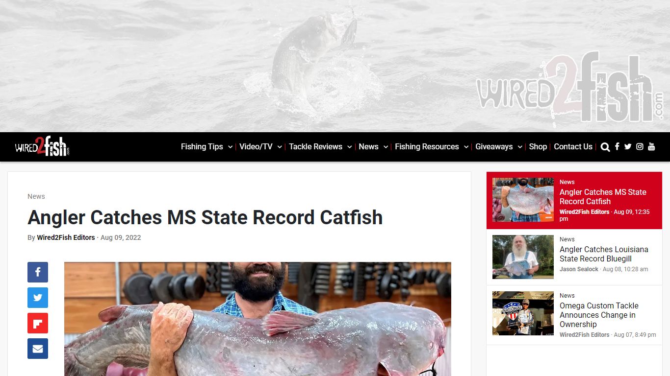 Angler Catches MS State Record Catfish - Wired2Fish